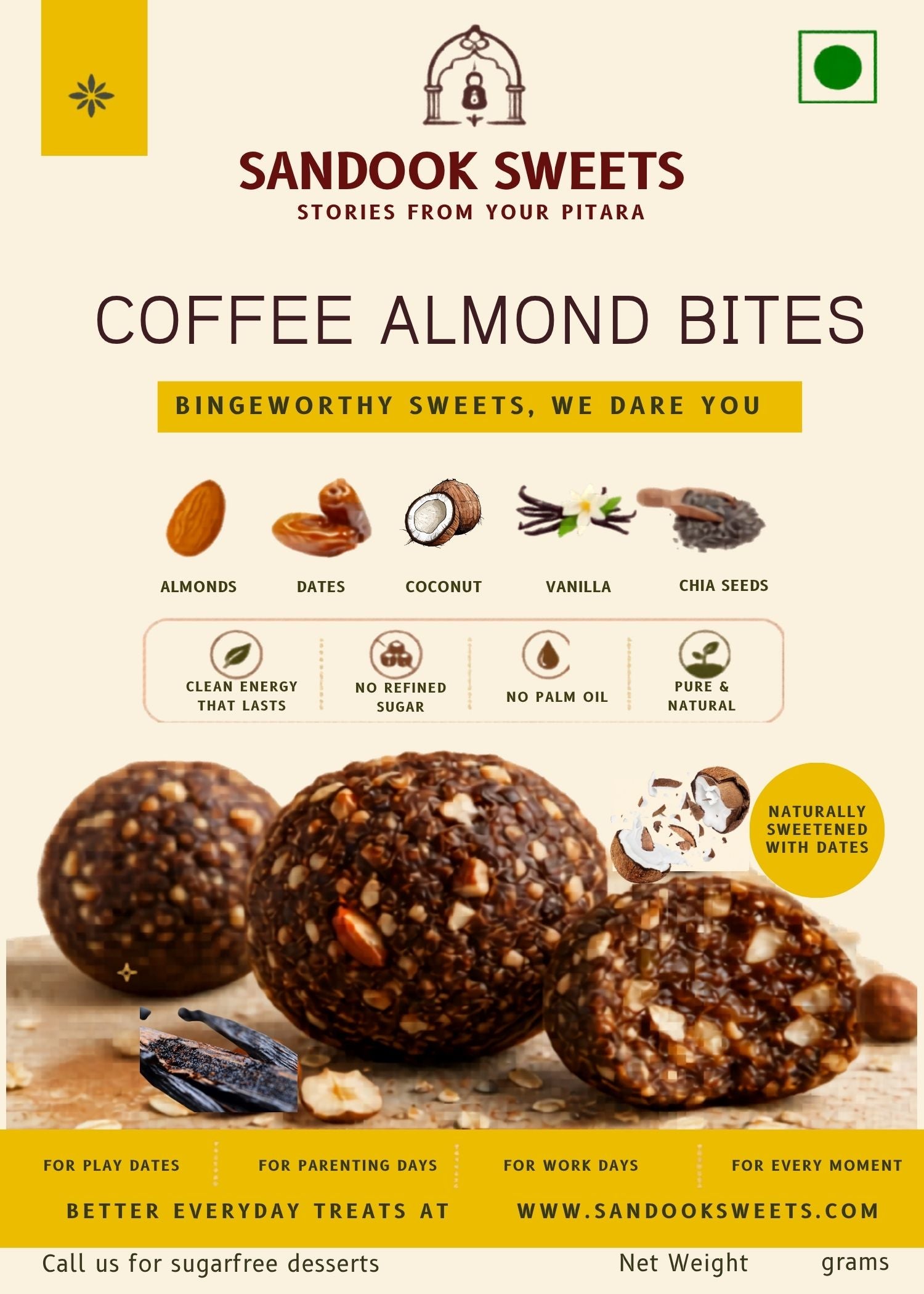 Coffee Almond Bites